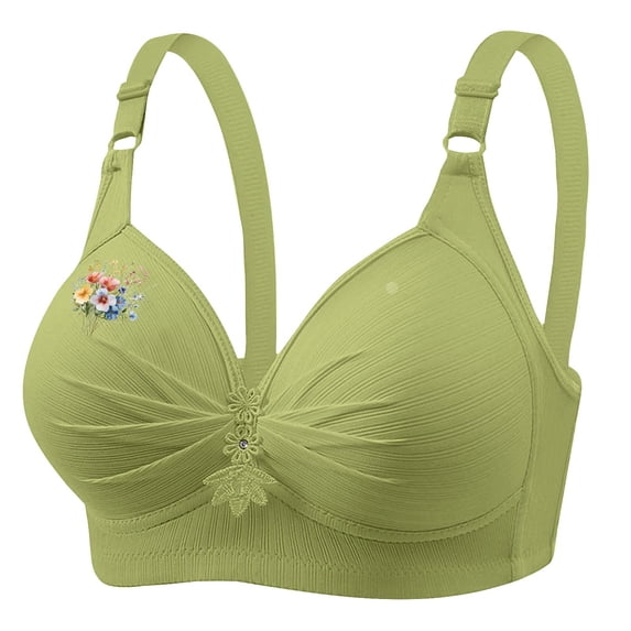 Hfnxid 3 Pack Plus Size Bras for Women No Underwire Push Up Bralette Comfort Wire Free Full Support Bra Everyday Wear