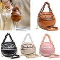 thumbnail image 1 of Hfnxid Basketball Shaped Shoulder Bag Round Handbags PU Leather Travel Bag 1pc Fashionable Basketball Shape Chain Handbag Pouch Crossbody Trendy Bag Purse Basketball Shaped Purse Cute Purse Handbag, 1 of 10
