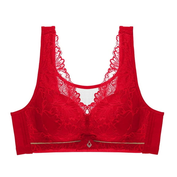 Hfnxid Bras for Women Plus Size,Women's Sexy Thin Lace Bra Gathered Without Steel Ring Comfortable Fixed Adjustable Breast Collection