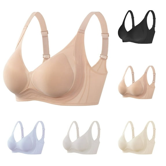 Hfnxid Bras for Women Supportive Wireless Push Up Bra Full Coverage No Underwear Seamless Bralettes