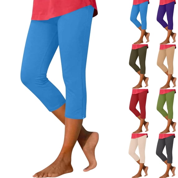 Hfnxid Capri Pants for Women Slim Fit Athletic Yoga Pant Stretchy Pull On Capris Leggings Lightweight Gym Cropped Trousers Army Green XXL