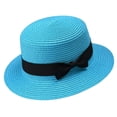 thumbnail image 1 of Hfnxid Classic Straw Boater Hat,Skimmer Hat,Flat Top Boater Hat,Casual Party Church Hat for Men Women, 1 of 5