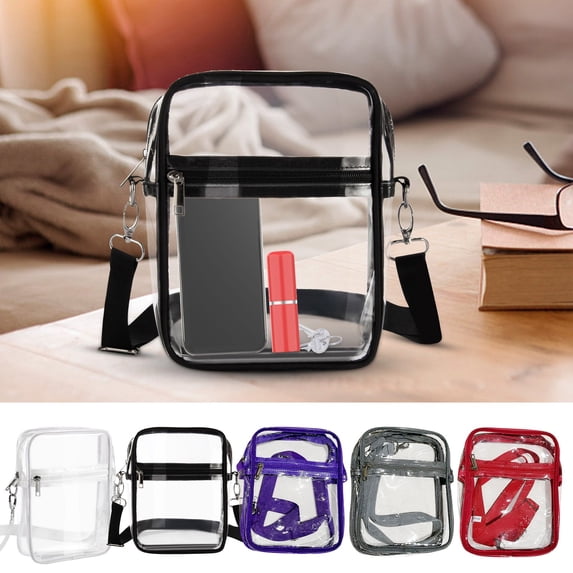 Hfnxid Clear Crossbody Bag with Adjustable Shoulder Strap,Crossbody Shoulder Bag Travel Messenger Bag