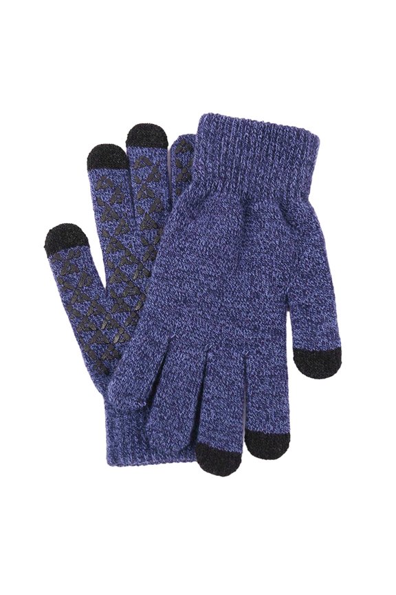 Colorblock Chunky Knit Gloves for Men Women Warm Thick Outdoor Split Finger Cold Weather Mitts