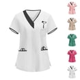 thumbnail image 1 of Hfnxid Housekeeping Uniforms for Women Plus Size Lightweight Scrubs Top Breathable Soft Work Blouse Color Block Loose Fit Nursing Uniform Blouse Khaki XL, 1 of 7