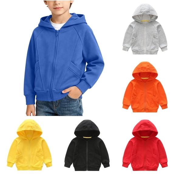 Hfnxid Kids Toddler Zip Up Hoodie Fleece Sweatshirt Long Sleeve Hooded Jacket Outerwear Coat Gray,11-12 Years