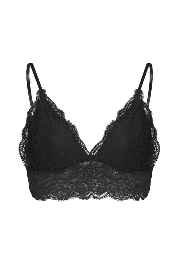 Lace Bralettes for Women, Deep V Plunge Bra Comfortable Convertible Strap Wire Free Criss Cross Back Bralette Crop Top