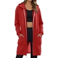 thumbnail image 1 of Hfnxid Long Hoodies for Women Zip Up Tunic Sweatshirts Hoodie Lightweight Drawstring Waist Sweatshirt Jackets Fall Casual Coat with Pockets, 1 of 4