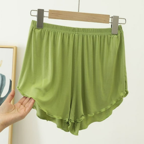 Hfnxid Lounge Shorts for Women,Women's Large Size Solid Color Plus Home Pants Thin Casual Five Quarter Pants Sleeping Pants