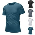 thumbnail image 1 of Hfnxid Men's Athletic Running T-Shirts Ice Silk Quick Dry Workout Shirts Big Tall Short Sleeve Sports Gym Tee Tops Moisture Wicking Activewear Gray XXL, 1 of 4