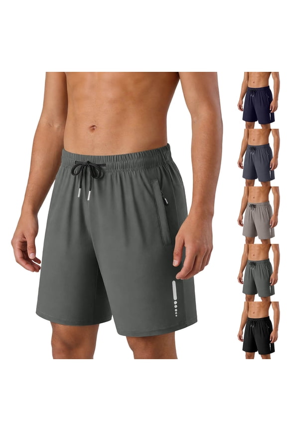 Hfnxid Men's Athletic Shorts Elastic Waist Quick Dry Trouser Lightweight Workout Trousers Summer Beach Vacation Lounge Pant Black XXXXL