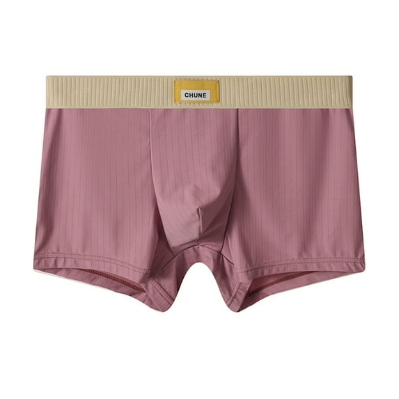 Hfnxid Men's Boxer Briefs,Men Solid Color Fashion Mid-waist Large Size Breathable Boxers Briefs