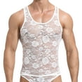 thumbnail image 1 of Hfnxid Men's Boxer Briefs,Men's Solid Color Sexy Tight Fitting Sleeveless Lingerie Tops, 1 of 6
