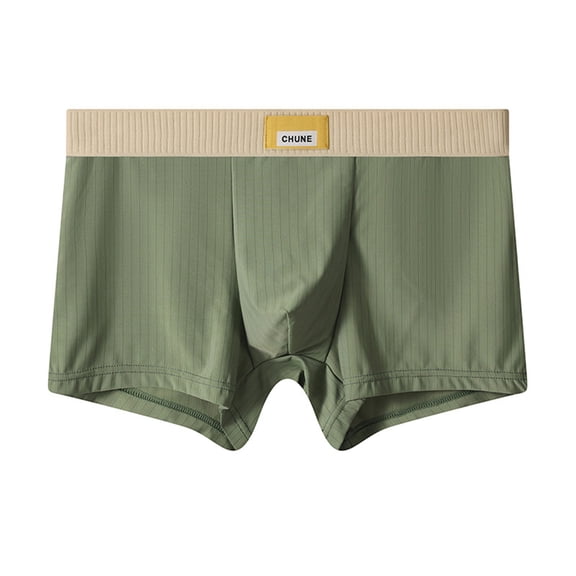 Hfnxid Men's Briefs,Men Solid Color Fashion Mid-waist Large Size Breathable Boxers Briefs