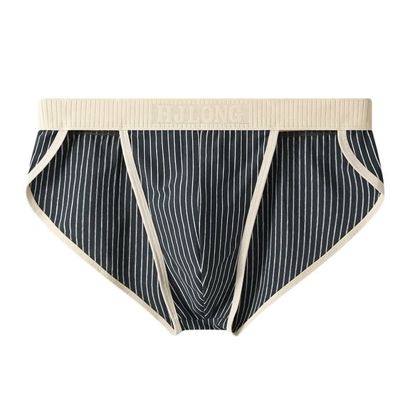 Hfnxid Men's Underwear Briefs,Men Casual Stripe Sexy Breathable Low Waist Sports Underwear Briefs Pants