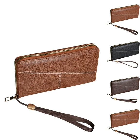 Hfnxid Men's Wallet Clutch Travel Purse Wristlet Wallets for Women Zipper Purse for Travel Credit Card Holder Phone