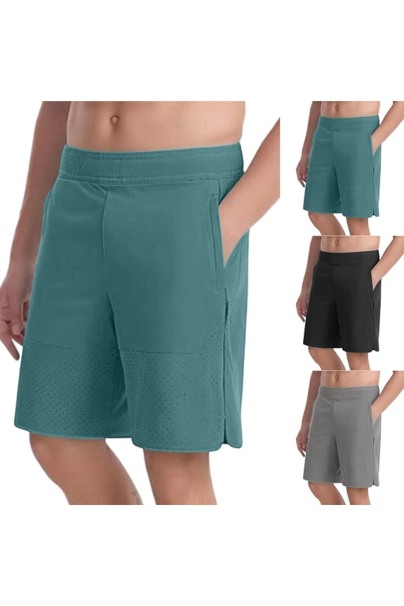 Hfnxid Mens Athletic Shorts Quick Dry Elastic Waist Short Pant Lightweight Soft Workout Trouser Summer Gym Training Sweatpants with Pockets Dark Gray XXL