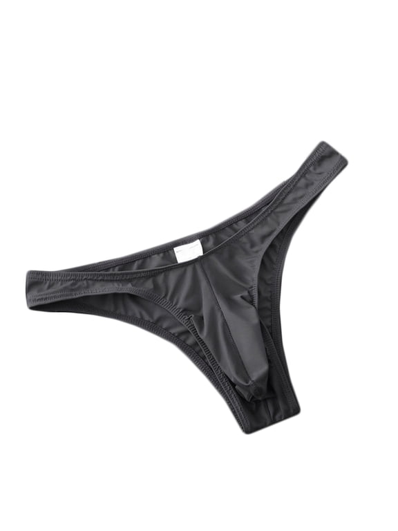 Mens Bikini Briefs Low Rise Bulge Pouch Thong Underwear Breathable Quick Dry Cooling Stretchy T-Back String Triangle Underpants Panties
