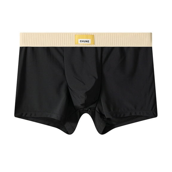 Hfnxid Mens Boxers Briefs,Men Solid Color Fashion Mid-waist Large Size Breathable Boxers Briefs