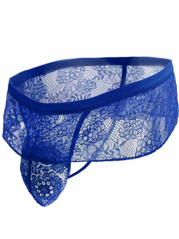 Mens Floral Lace Bulge Pouch Underwear Low Rise Triangle Briefs Breathable Jockstrap Panties Crossdress Exotic Lingerie Bikini