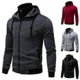 thumbnail image 1 of Hfnxid Mens Hooded Sweatshirt Casual Long Sleeve Hoodies Drawstring Workout Pullover with Pockets Red XXL, 1 of 3