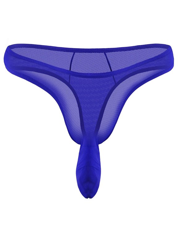Mens Sheer Mesh Bulge Pouch Thong Low Rise G-String Bikini Underwear Breathable T-Back Briefs Underpants Triangle Panties Lingerie