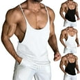 thumbnail image 1 of Hfnxid Mens Tank Tops Quick Dry Sleeveless Shirt Loose Fit Gym Workout Shirts Summer Bodybuilding Stringer Tank Y-Back Tops BlackM, 1 of 10