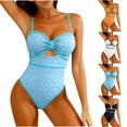 thumbnail image 1 of Hfnxid One Piece Swimsuit for Women High Waisted Tummy Control Bathsuit Lightweight Ruched Bathing Suit Summer Cutout Swim Suits White XL, 1 of 9