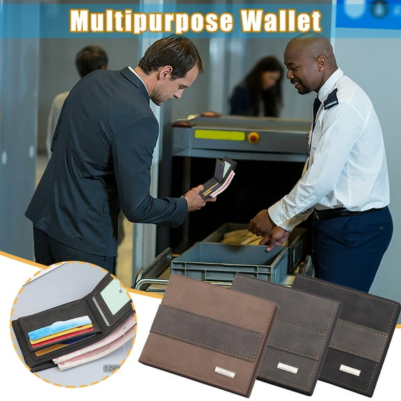 Hfnxid PU Leather Bifold Wallet for Men, Classic Credit Card Holder Wallet Money Clip