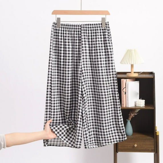 Hfnxid Pajama Pants For Women Plus Size Women Print Loose Three Quarters Pants Home Wear Pajama Pants