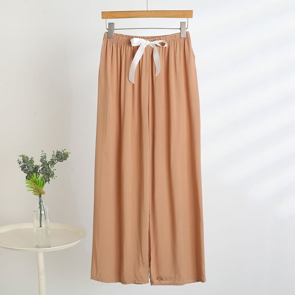 Hfnxid Pajama Pants for Women Summer Women's Fashion Fitness Sport Relaxed Loose Elastic Waist Long SweatPants Solid Color Pajamas