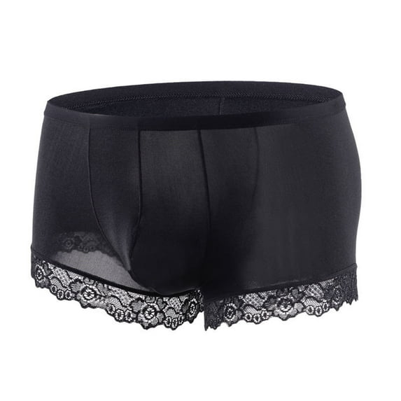 Hfnxid Panties for Women Briefs,Men Mesh Fashion Lace Sexy Solid Color Breathable Boxers Briefs