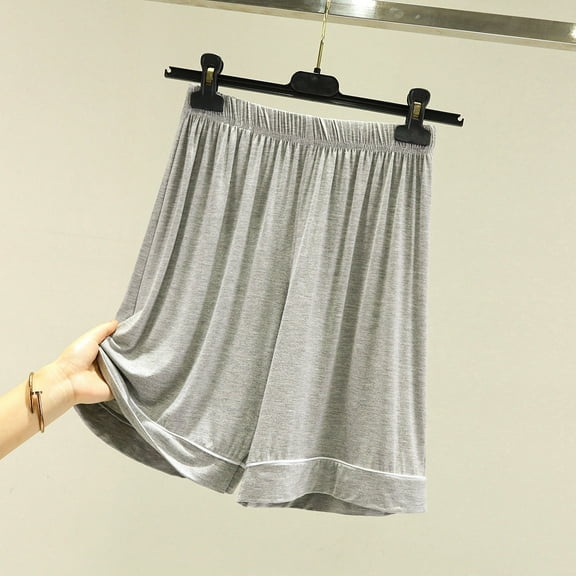 Hfnxid Pj Shorts Women,Women's Large Size Solid Color Plus Home Pants Thin Casual Five Quarter Pants Sleeping Pants