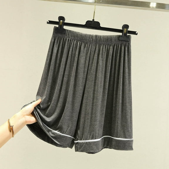 Hfnxid Pj Shorts for Women,Women's Large Size Solid Color Plus Home Pants Thin Casual Five Quarter Pants Sleeping Pants