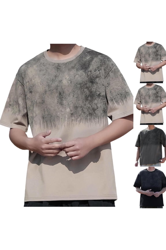 Hfnxid Plus Size Moisture Wicking Shirts for Men Quick Dry Short Sleeve Shirt Lightweight Running Loose Fit Top Breathable Crewneck Activewear Tops Dark Gray XXXXL