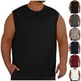 thumbnail image 1 of Hfnxid Plus Size Tank Tops for Men Summer Crewneck Sleeveless Shirts Loose Fit Basic Tee Breathable Mesh Workout Tanks Top Gray L, 1 of 8