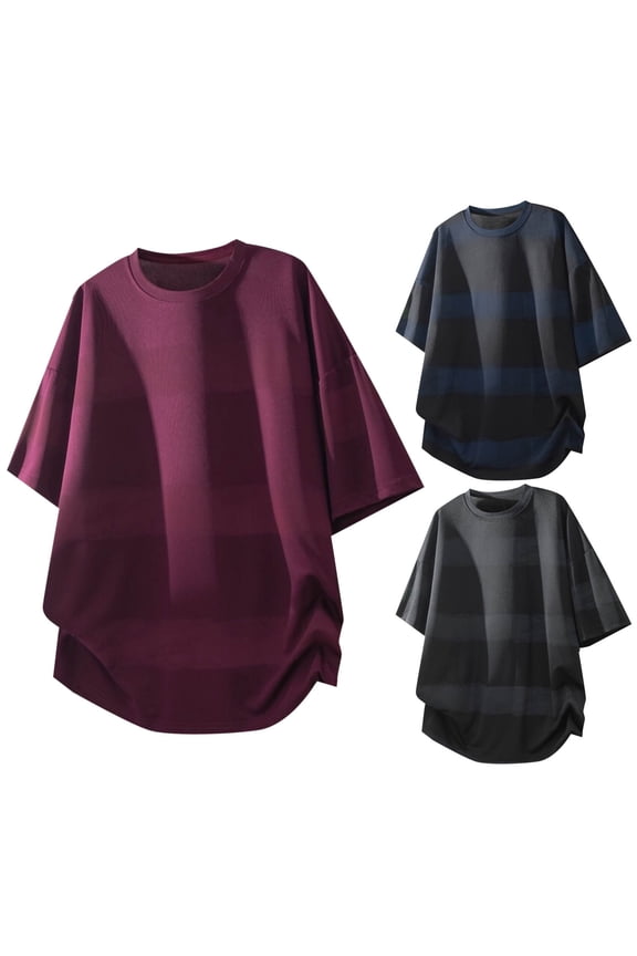 Hfnxid Pullover Poncho Sweatshirt for Men Big and Tall Quick Dry Shawl Wraps Short Sleeve Shirt Fitting Baggy Workout Tops Loose Fit Casual Athletic Top Wine M