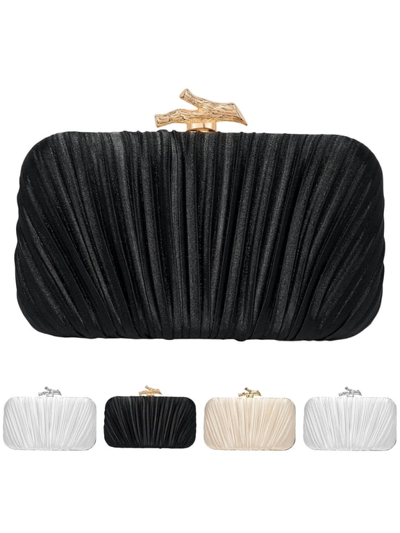 Purses for Women Evening Bag Handbags Formal Pleated Clutch Bag Prom Wedding Party Box Bag Satin Pleated Evening Handbag