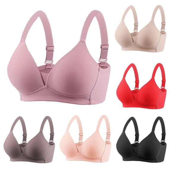 Hfnxid Push Up Bra for Women Wireless Hide Back Smoothing Bras Support Adjustable Straps Tshirt Bralettes