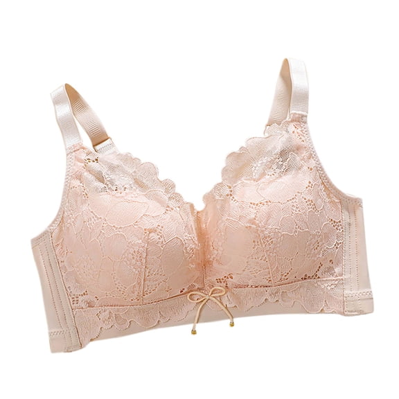 Hfnxid Sports Bras for Women ,Women's Non Steel Ring Style Printed Gathered Middle Button Breathable Underwear Daily Bra