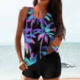 thumbnail image 1 of Hfnxid Two Piece Tankini Swimsuits for Womens Blouson Swim Tank Top with Shorts Summer Floral Pleated Bathing Suit ZA-Multicolor L, 1 of 6