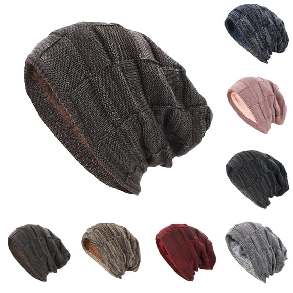 Hfnxid Unisex Satin-Lined Brimless Knit Beanie with Silk Inner, Smooth-Finish Close-Fit Skull Cap for Hair Protection, Stretchy Anti-Frizz Winter Hat