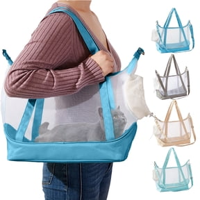 Hfnxid Visible Cat Sling Carrier for Small Cats,Mesh Dog Sling for Small Dogs and Cats-Light & Breathable Cat Carrier Pouch,Soft Puppy Purse with Adjustable Shoulder Strap