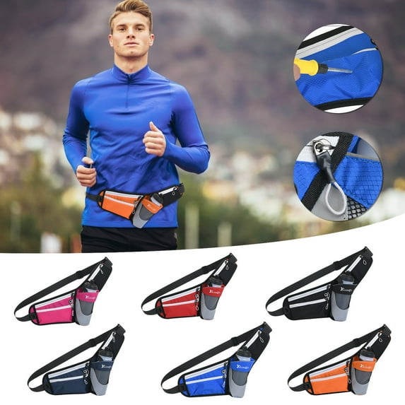 Hfnxid Waist Bag with Water Bottle Holder for Men Women Running Hiking Travel Fanny Pack Dog Walking Workout Cycling Outdoor Fanny Pouch