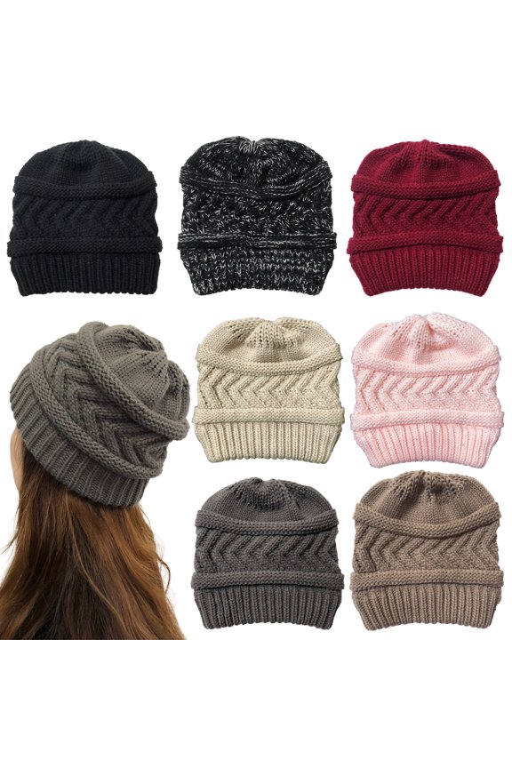Winter Chunky-Knit Beanie in Solid Pink Color, Cuffed Slouchy Cold-Weather Skull Cap with Ribbed Hem, Warm Stretchy Acrylic Toque for Casual Street Style
