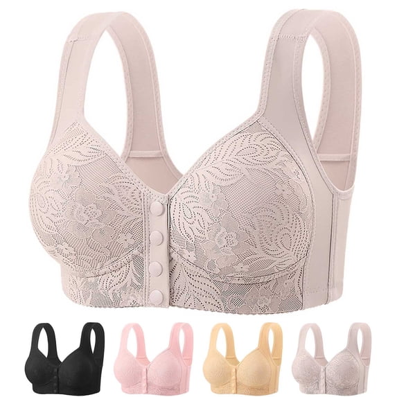 Hfnxid Wirefree Bras for Women Front Closure Tshirt Bra Wirefree Extra-Elastic Full Coverage Bralettes Active Yoga Sports Bras