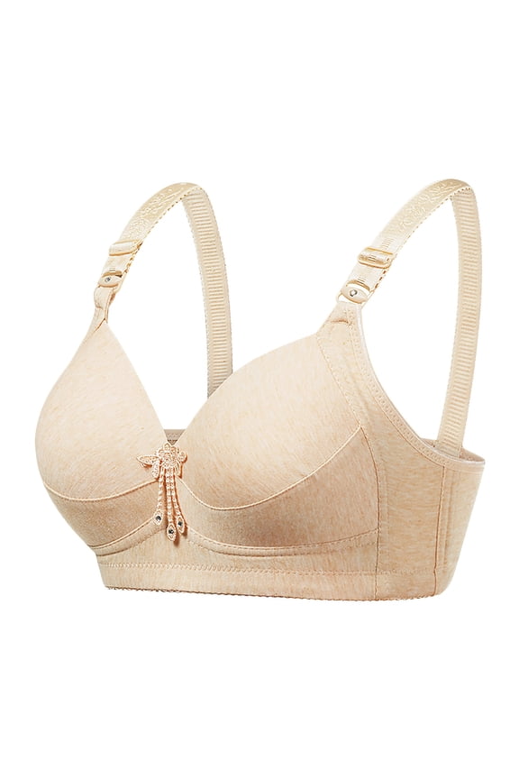 Women Bras Under $ 5.00,Women's Plus Size Bra,Casual Sexy Lace Front Button Shaping Cup Shoulder Strap Underwire Bra Plus Size Extra-Elastic Wirefree