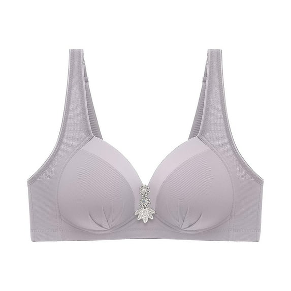 Hfnxid Women Bras Under $ 5.00,Women's Bra Soild Wire Underwear One-Piece Bra Everyday Back Buckle Underwear