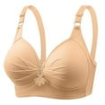 thumbnail image 1 of Hfnxid Women Bras Under $ 5.00,Women's Non Steel Ring Style Printed Gathered Middle Button Breathable Underwear Daily Bra, 1 of 3