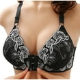 thumbnail image 1 of Hfnxid Women Bras Under $ 5.00,Women's Non Steel Ring Style Printed Gathered Middle Button Breathable Underwear Daily Bra, 1 of 6